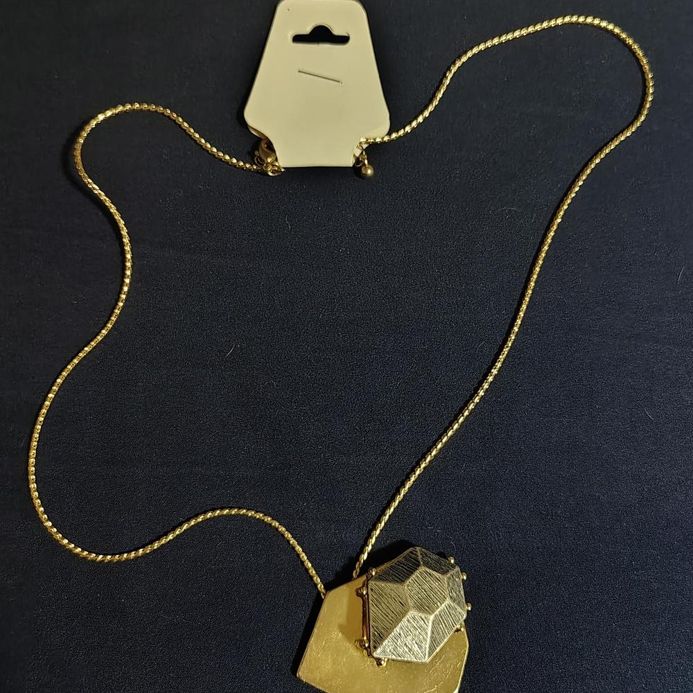 🟡🔥- Delicate Gold Faceted Pendant Necklace for Women